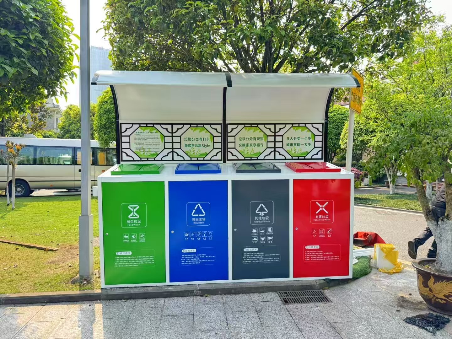 四川小区四分类垃圾箱安装施工